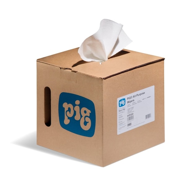 Pig PIG Disinfectant Compatible Disposable Dry Wipers 225 wipers/box 13.25" L x 8.875" W, 225PK WIP8200 - main